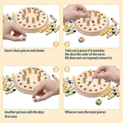 Wooden Memory Chess Board Game - Sharpen memory, focus, and have endless fun.