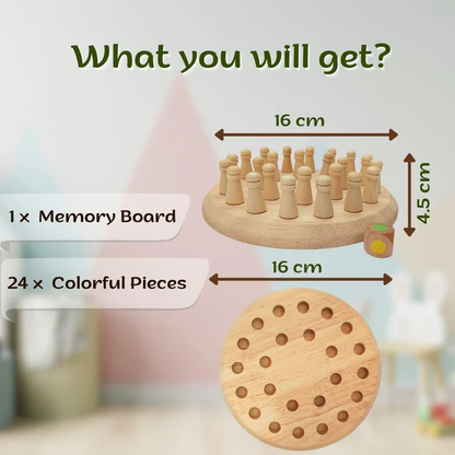 Wooden Memory Chess Board Game - Sharpen memory, focus, and have endless fun.